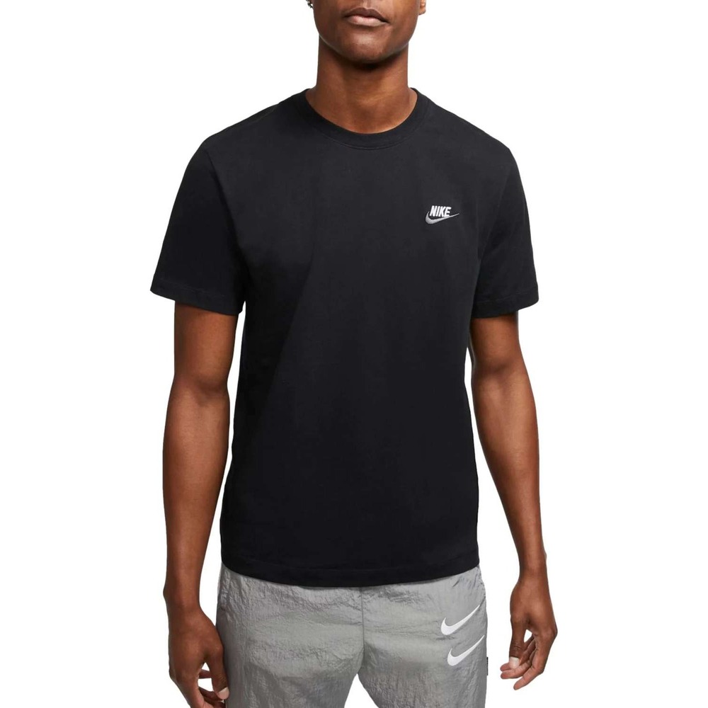 Nike Sportswear Club Tee Men Medium Black Short Sleev Futura Logo T-Shirt AR4997